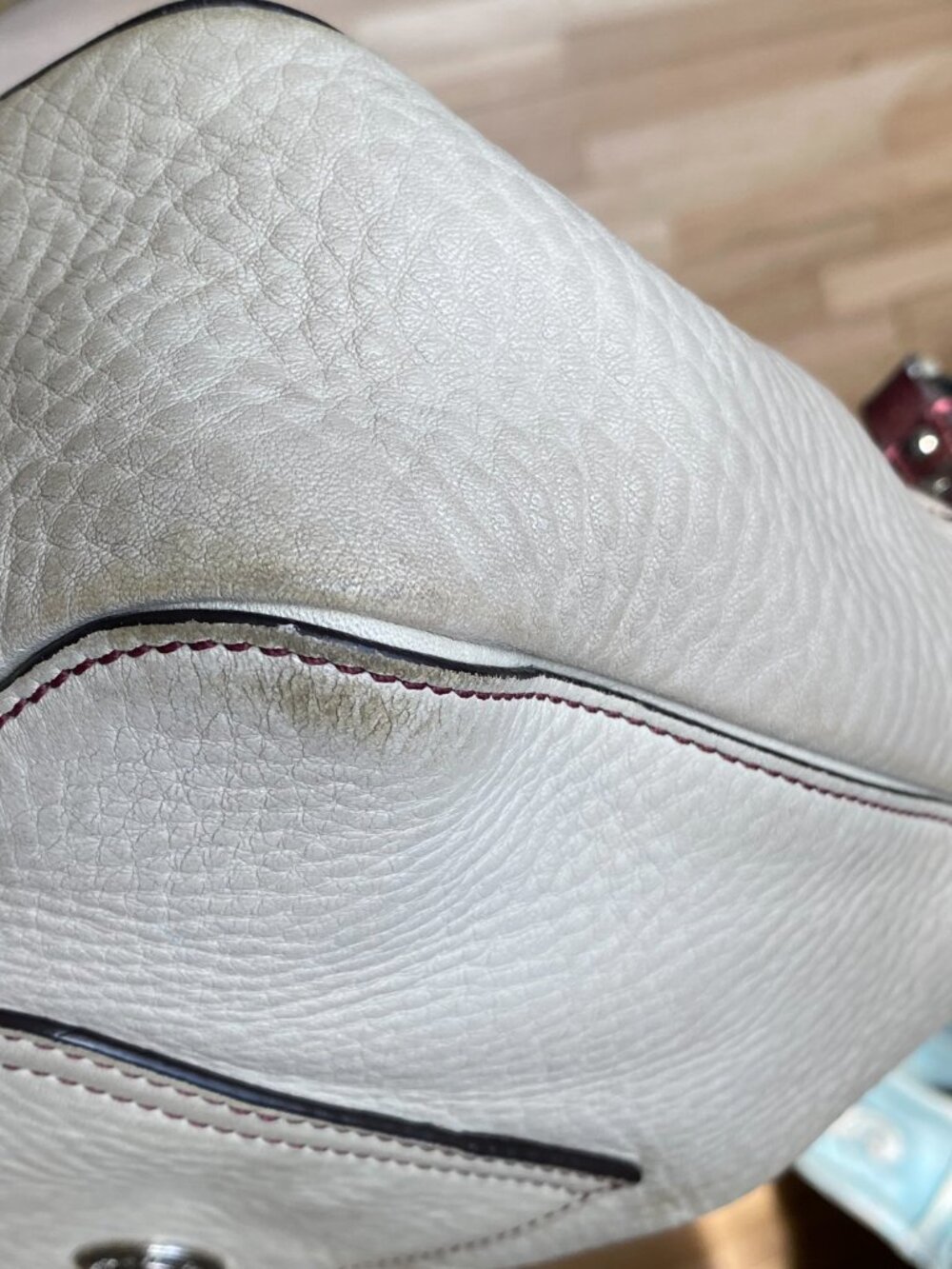Vintage Coach Chelsea Cream Pebbled Leather Shoulder Bag - Picture 13 of 13